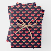 Feuille De Papier Cadeau Neon Watermelon on Purple Pattern (En situation)