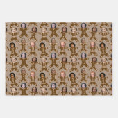 Feuille De Papier Cadeau Neutral Six Photo Gingerbread Gens Holiday (Devant)