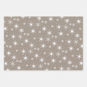 Feuille De Papier Cadeau Neutral Taupe Hiver Vacances Snowflake Motif (Devant 2)