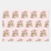 Feuille De Papier Cadeau New Chapter Pink Bow Stripes (Devant 2)