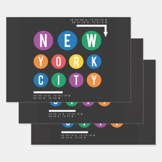 Feuille De Papier Cadeau New York (Lot)