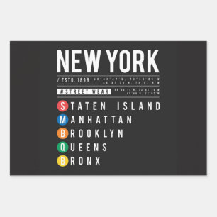 Feuille De Papier Cadeau New York 5 Boroughs