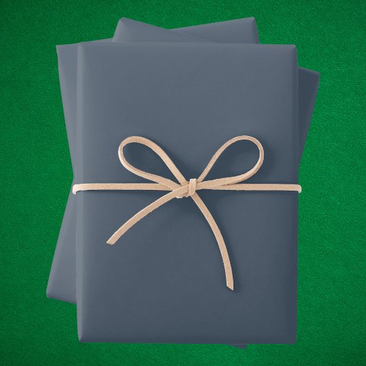 Feuille De Papier Cadeau Newburyport bleu couleur solide