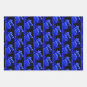 Feuille De Papier Cadeau Nikola Tesla Art numérique teint bleu (Devant 2)