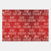 Feuille De Papier Cadeau Noël 2 Editable Salutations Rouge Blanc (Devant)