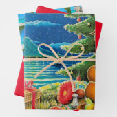 Feuille De Papier Cadeau Noël à Hawaï (En situation)