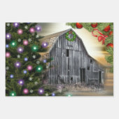 Feuille De Papier Cadeau Noël à la grange (Devant)
