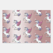 Feuille De Papier Cadeau Noël à la licorne (Devant)