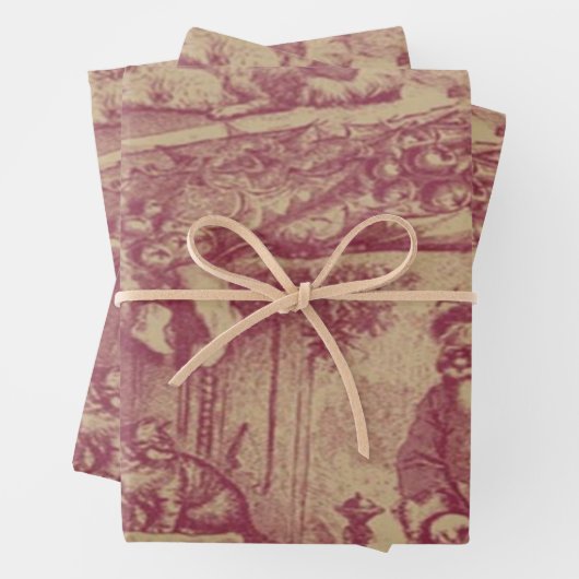 Feuille De Papier Cadeau Noël à l'ancienne (En situation)