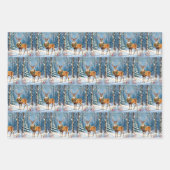 Feuille De Papier Cadeau Noël à Shetland Pony, Deer et Highland Cow (Devant 3)