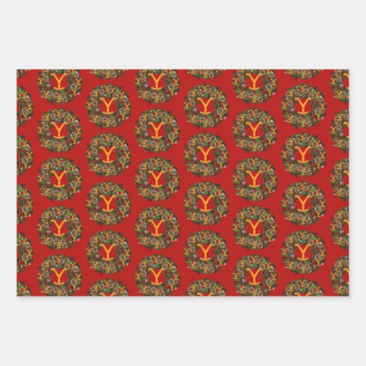 Feuille De Papier Cadeau Noël à Yellowstone - (Devant)