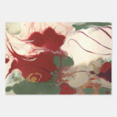 Feuille De Papier Cadeau Noël Abstrait rouge vert or hiver (Devant)