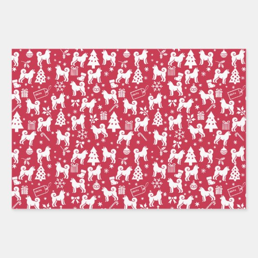 Feuille De Papier Cadeau Noël Akita (Devant)