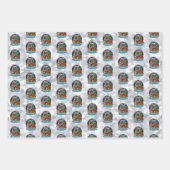 Feuille De Papier Cadeau Noël amusant Père Noël Carlin Globe des neiges Noë (Devant 2)