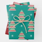 Feuille De Papier Cadeau Noël Arbre Motif Festive Fête (En situation)