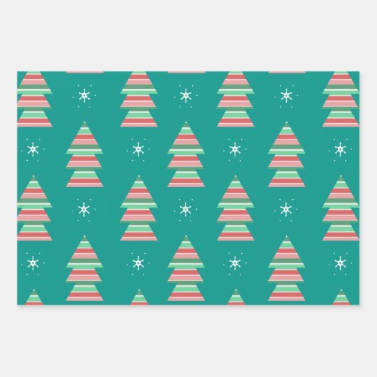 Feuille De Papier Cadeau Noël Arbre Motif Festive Fête (Devant)