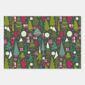 Feuille De Papier Cadeau Noël Arbres modernes multi (Devant)