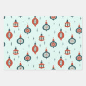 Feuille De Papier Cadeau Noël atomique du milieu du siècle (Devant)