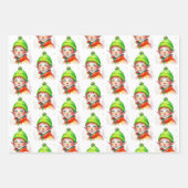 Feuille De Papier Cadeau Noël aux elfes Vintages (Devant 3)