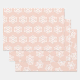 Feuille De Papier Cadeau Noël aux flèches blanches et roses