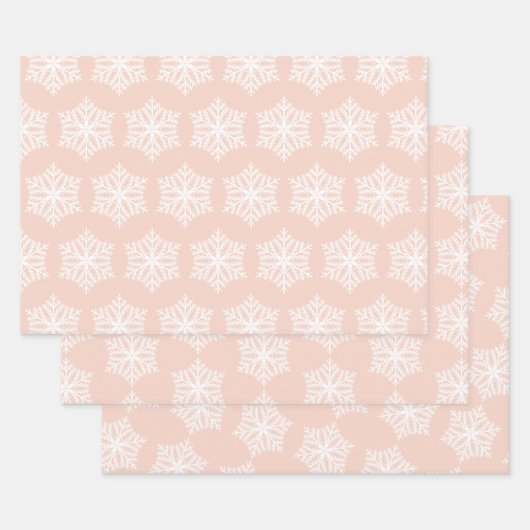 Feuille De Papier Cadeau Noël aux flèches blanches et roses (Lot)