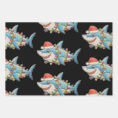 Feuille De Papier Cadeau Noël aux requins Noël Noël Noël aux Noël (Devant)