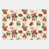 Feuille De Papier Cadeau Noël aux trésors rétro (Devant)