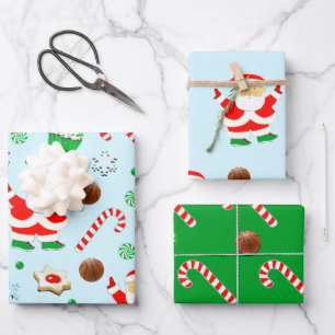 Feuille De Papier Cadeau Noël Basket-ball Fêtes