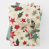 Feuille De Papier Cadeau noël belle parties scintillant motif (En situation)