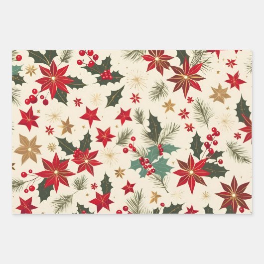 Feuille De Papier Cadeau noël belle parties scintillant motif (Devant)