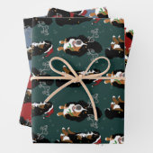 Feuille De Papier Cadeau Noël Bernese Mountain Dog  (En situation)
