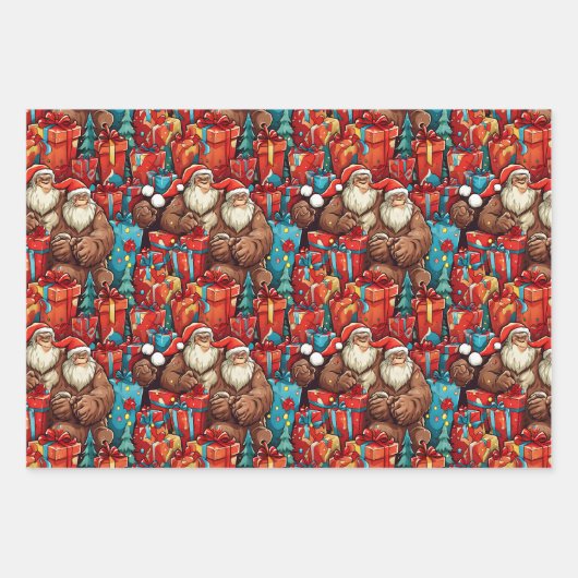 Feuille De Papier Cadeau Noël Bigfoot Sasquatch (Devant)