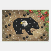 Feuille De Papier Cadeau Noël Black Oear Bald Eagle Wilderness  (Devant)