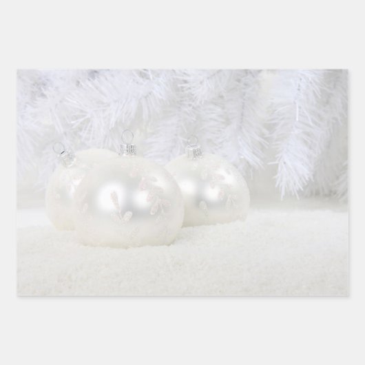 Feuille De Papier Cadeau Noël blanc (Devant)