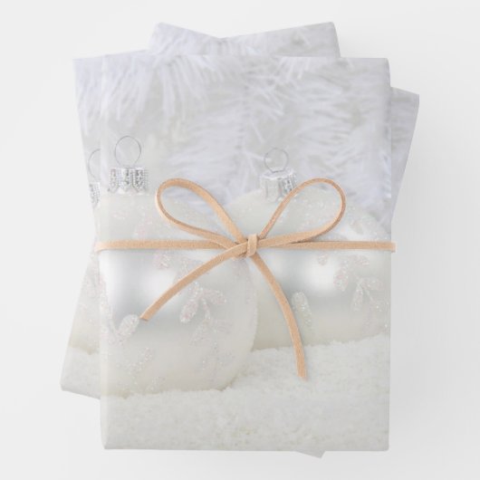 Feuille De Papier Cadeau Noël blanc (En situation)