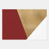 Feuille De Papier Cadeau Noël blanc rouge géométrique moderne (Devant 2)