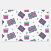 Feuille De Papier Cadeau Noël blanc violet pastel simple drôle (Devant)