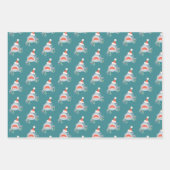 Feuille De Papier Cadeau Noël bleu du requin Noël (Devant 3)