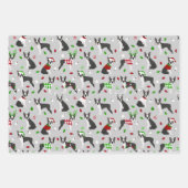 Feuille De Papier Cadeau Noël Boston Terrier (Devant 3)