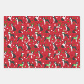 Feuille De Papier Cadeau Noël Boston Terrier (Devant)