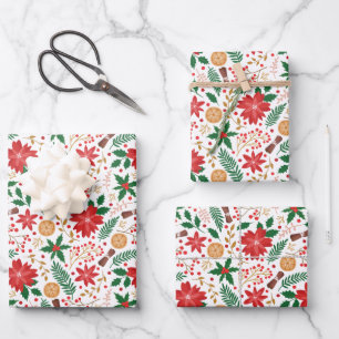 Feuille De Papier Cadeau Noël botanique