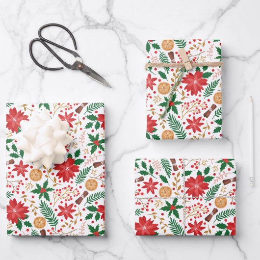 Feuille De Papier Cadeau Noël botanique (Recto)