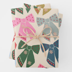 Feuille De Papier Cadeau Noël Bows Coquette