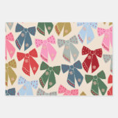 Feuille De Papier Cadeau Noël Bows Coquette (Devant)