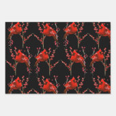 Feuille De Papier Cadeau Noël cardinal rouge, vacances d'hiver (Devant 2)