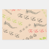 Feuille De Papier Cadeau Noël Carol thème-Fa, la, la, (Devant)