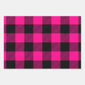 Feuille De Papier Cadeau Noël chaud rose et noir de Buffalo Plaid (Devant 2)