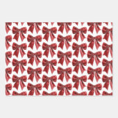 Feuille De Papier Cadeau Noël Chic Red Bow Floral (Devant 3)