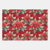 Feuille De Papier Cadeau Noël Chic Red Bow Floral (Devant 2)