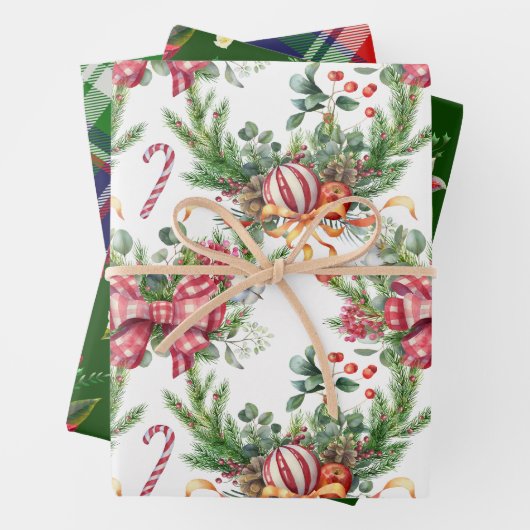 Feuille De Papier Cadeau Noël classique (En situation)